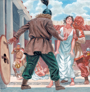 Vandals ransacking in Roman villa