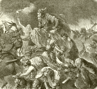 Attila at the Battle of Chalons (engraving)