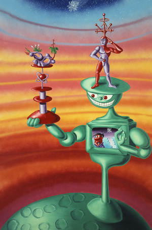 Tune In, Tune On, Flip Out, 1983 (acrylic and spray enamel on canvas)