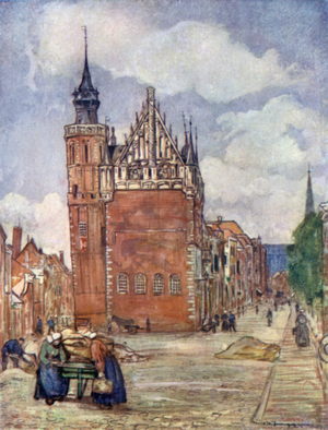 The Town-hall of Kampen (colour litho)