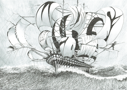 Storm Creators Bohol Sea, 2017 (ink and pencil on paper)