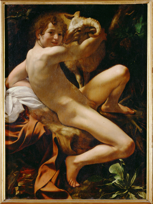 Saint John Baptist as a young boy (painting on canvas)