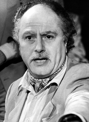 French Presenter Michel Polac (1930 - 2012) Presenting his TV Programme 'Droit De Reponse', June 1983 (b/w photo)