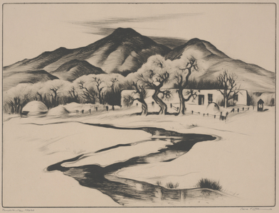 Ranchito, New Mexico, 1936 (drypoint)