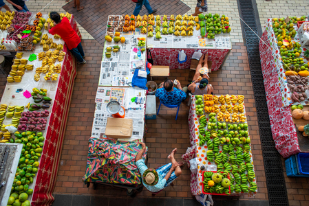 Papeete Municipal covered Market, Papeete, Tahiti, French Polynesia, Tahiti Nui, Society Islands, French Polynesia, South Pacific, 2020 (photo)
