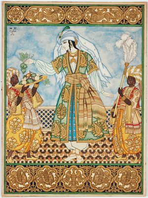 Persian Woman, 1921 (w/c on paper laid on board)