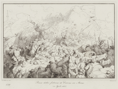 Presa della fortezza di Corone in Morea, 1685 (engraving)