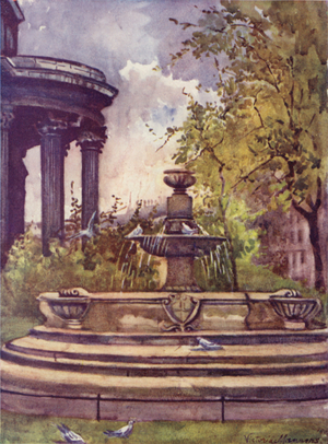 St Paul's Churchyard (colour litho)