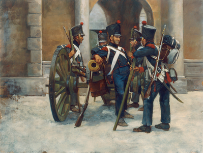 Young Artillery Guard 1815, 2008 (oil on board)