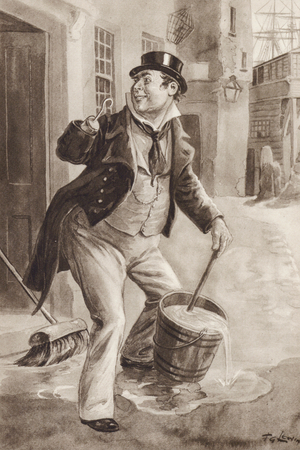 Captain Cuttle from Dombey and Son, by Charles Dickens (gravure)
