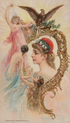 Eagle and nymphs, 1892 (chromolitho)