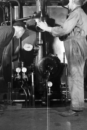 Researchs to the subject "Craftsmen as helpers of science" at Biologische Reichsanstalt fuer Land- und Forstwirtschaft institute at Berlin Dahlem, Germany 1930s (b/w photo)