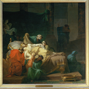 Alceste se devouant a la mort pour sauver son epoux Admete - Alceste prepares to die for her husband Admet ...