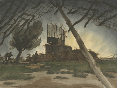 Radio Direction Finder Set, Anzio, 1944 (w/c on paper)