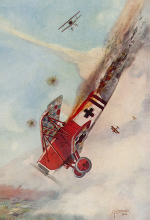 Downed! (colour litho)