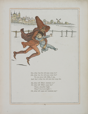 A child snatcher carrying away a boy called Billy