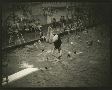 The Diver, Cascades Pool, 169th Street and Jerome Avenue, The Bronx, USA, c.1920-38 (gelatin silver photo)
