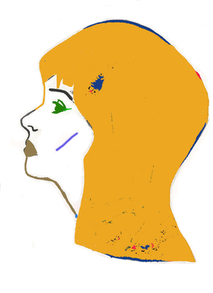 Yellow Head,2017 (felt tip pen on paper)
