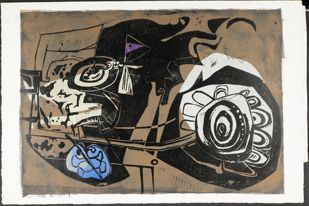 Flower and Butterfly, 1954 (linocut)