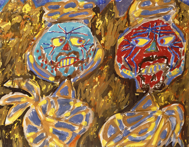 Two People: Deux Personnages, 1949 (gouache on paper)