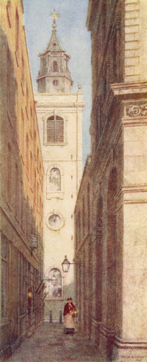 Church of St Michael, Bassishaw, 1897 (colour litho)