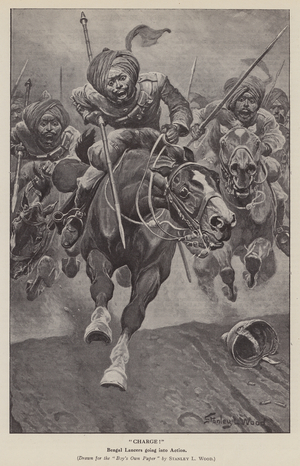Charge! Bengal Lancers Going into Action (litho)