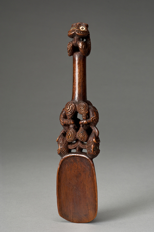 East coast style Scoop (wood, paua shell)