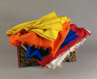 Sashes (Kamne) - on offical occasions and in the dzong all men must wear a sash (handwoven silk)