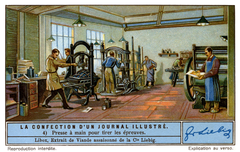 Printing presses in the print room.