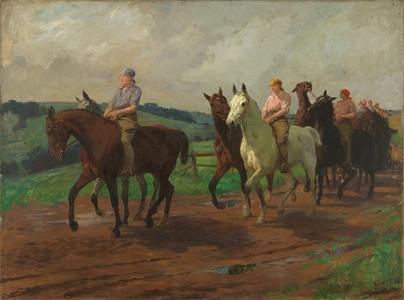 The Ladies' Army Remount Depôt, Russley Park, Wiltshire, 1918, 1919 (oil on canvas)