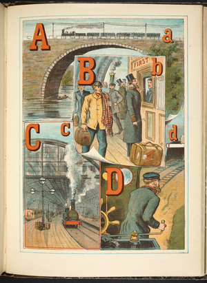Letter A for arch. B for booking office. C for Charing Cross railway station. D for driver.