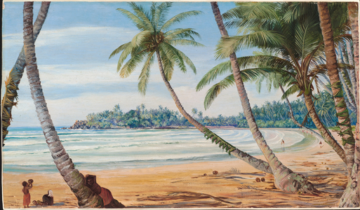 Cocoanut palms on the coast near Galle, Ceylon, 1877 (oil on board)