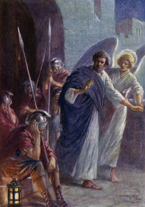 Peter's Deliverance, Acts XII 7-10 (colour litho)