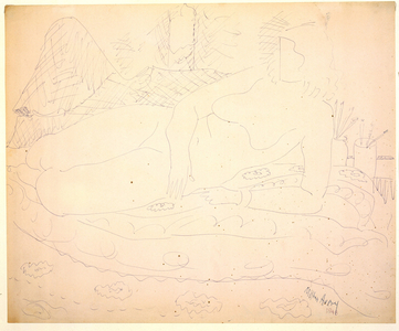 Nude with Drapes, 1948 (ballpoint pen)