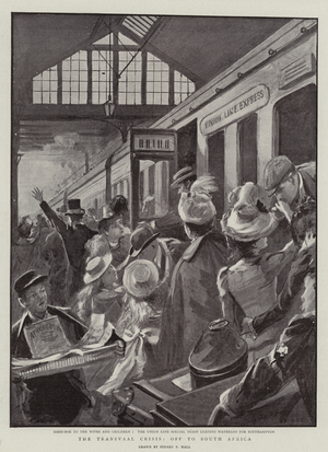 The Transvaal Crisis, off to South Africa (litho)