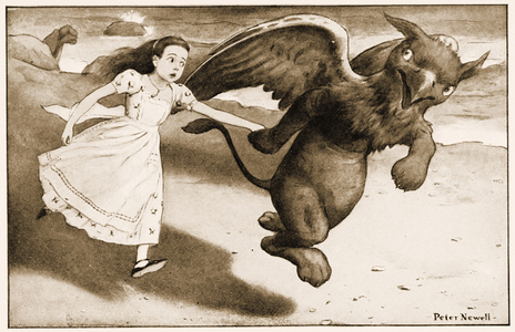 "'Come on!' cried the Gryphon", illustration for Lewis Carroll's Alice's Adventures in Wonderland, 1901 (litho)