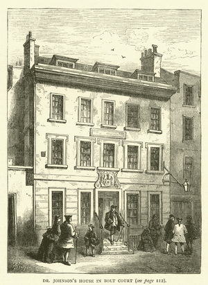 Dr Johnson's House in Bolt Court (engraving)