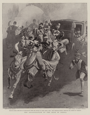 The Assassination of the Shah of Persia (litho)