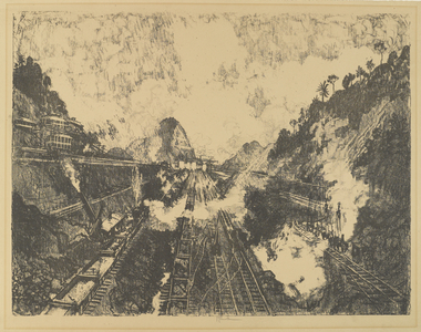 The Cut. Looking Toward Ancon Hill, 1912 (litho)