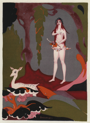 The Love Books of Ovid: A really inexperienced girl will offer herself to the gaze (colour litho)
