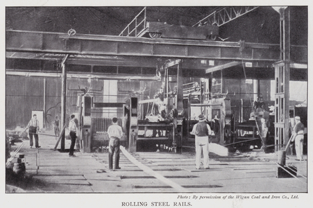 Rolling steel rails (b/w photo)