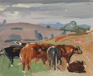 Landscape with Cattle, c.1935 (oil on canvas)