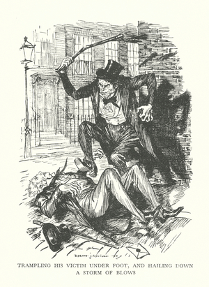 Illustration for R L Stevenson's The Strange Case of Dr Jekyll & Mr Hyde (litho)