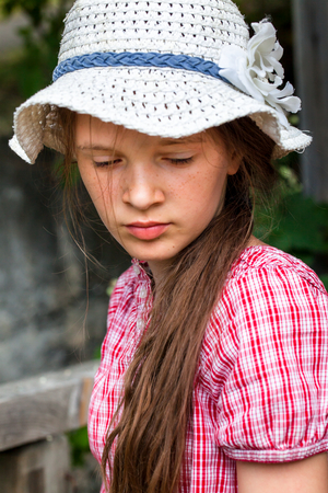 Young girl wearing a hat, 2015 (photo)