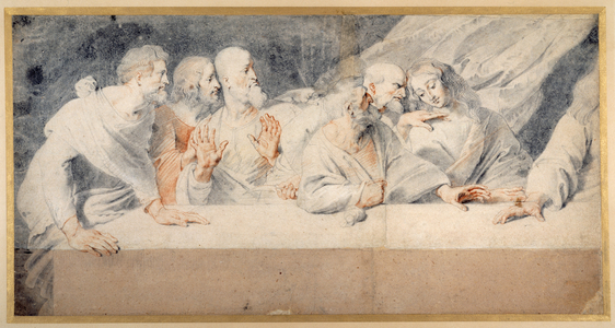 Leonardo da Vinci's Last Supper (red & black chalks on paper)