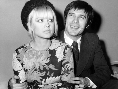 Guy Bedos and Sophie Daumier on December 3, 1970 (b/w photo)