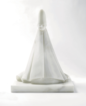 Cardinal Sitting; Cardinale seduto, 1971 (white marble)