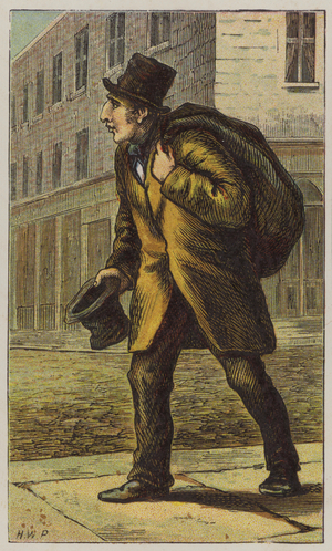 Old Clothesman (colour litho)