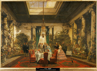 The dining room of Princess Mathilde, daughter of king Jerome, brother of Napoleon I … (oil on canvas)