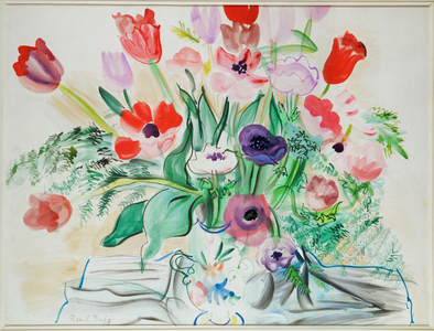 Anemones et tulipes (watercolour on paper)